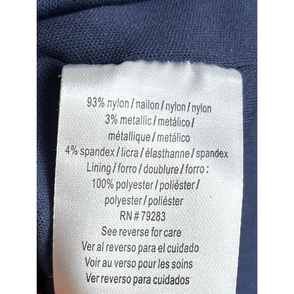 H1 Alex Evenings Navy Silver Gown Womens 16 Sequin Metallic - Picture 8 of 10